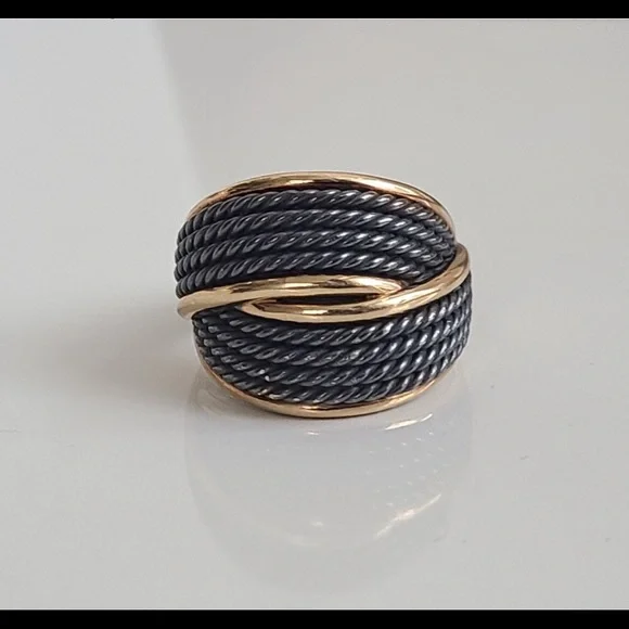 David Yurman Origami Crossover Ring. - Picture 3 of 10